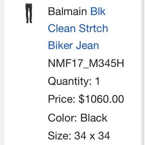 Balmain- Black Stretch Biker Jeans